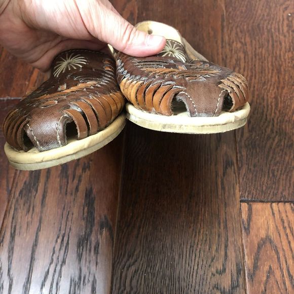 Vintage Mercy Huarache Brown Leather Woven Shoes - Picture 6 of 6